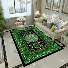 Green Boho Anti Fatigue Kitchen Rugs Absorbent Non Slip Cushioned