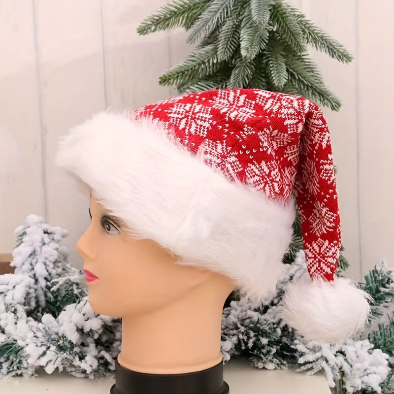 Thickened Plush Santa Claus Hat Winter Accessories Christmas Party Decors