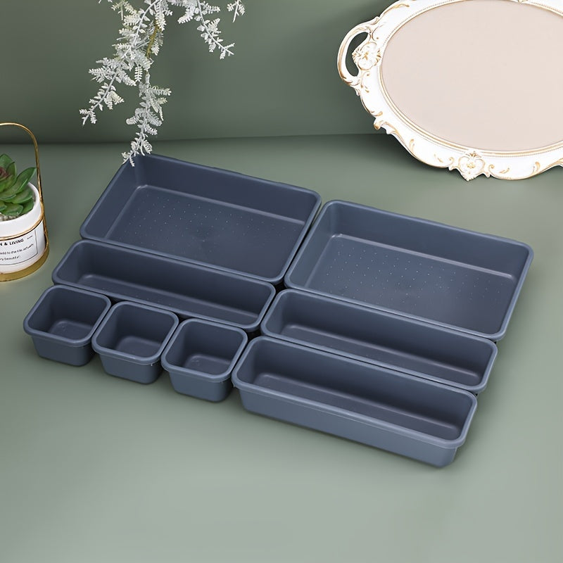 8pcs Drawer Plastic Storage Box Divider Cosmetics Desktop Finishing