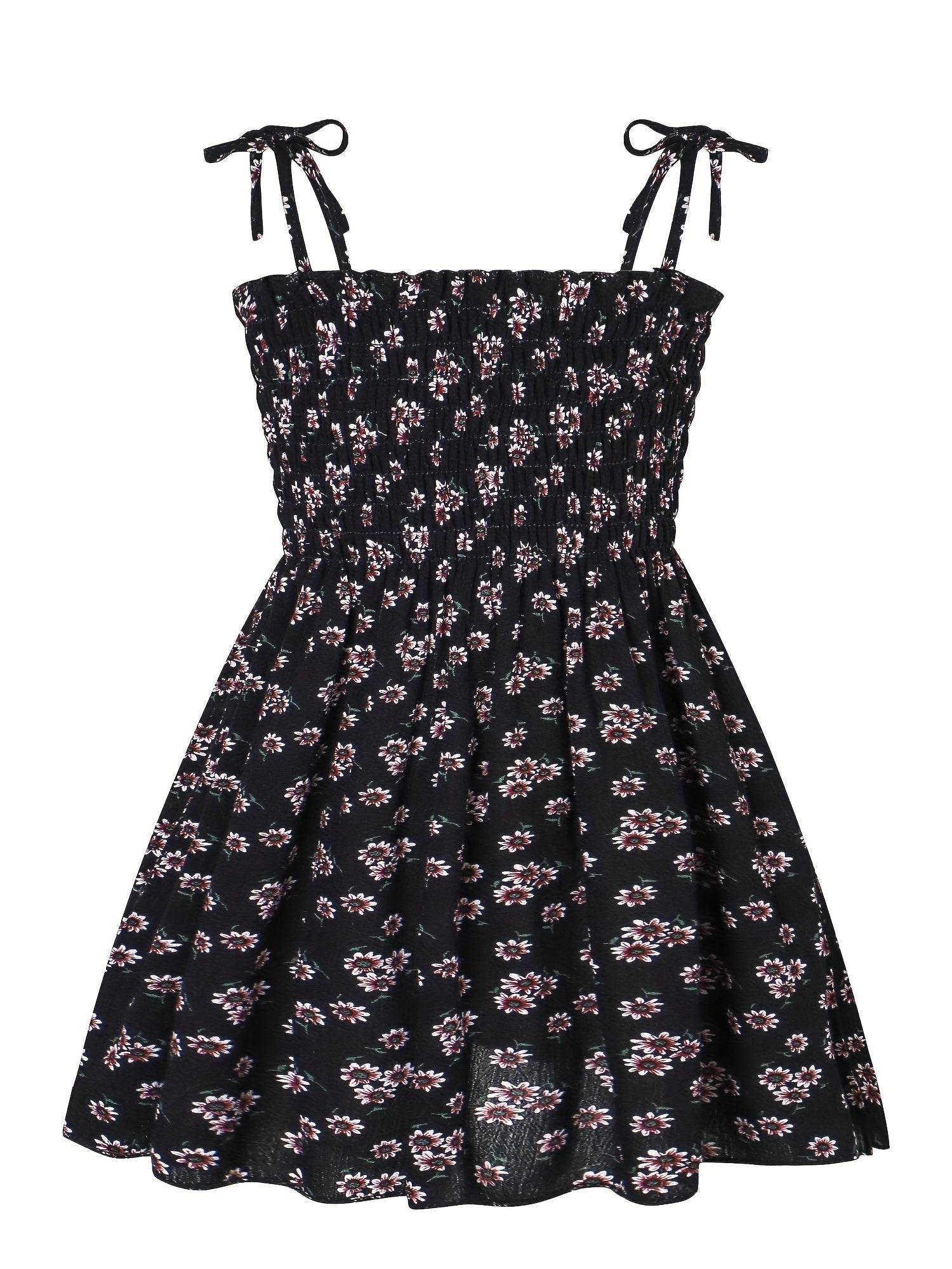 Leopard Lace Up Shirred Beach Cami Dress