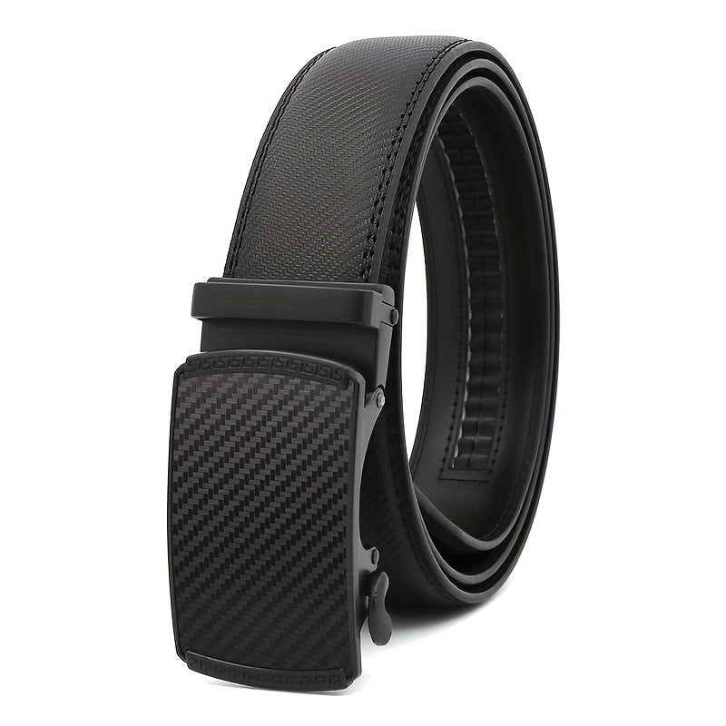 Men's Carbon Fiber Pattern Automatic Leather Belt