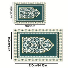 Vintage Floral Prayer Rug Non-Slip Mat Machine Washable