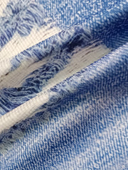  Denim Print High Rise Stretchy Skinny Shorts
