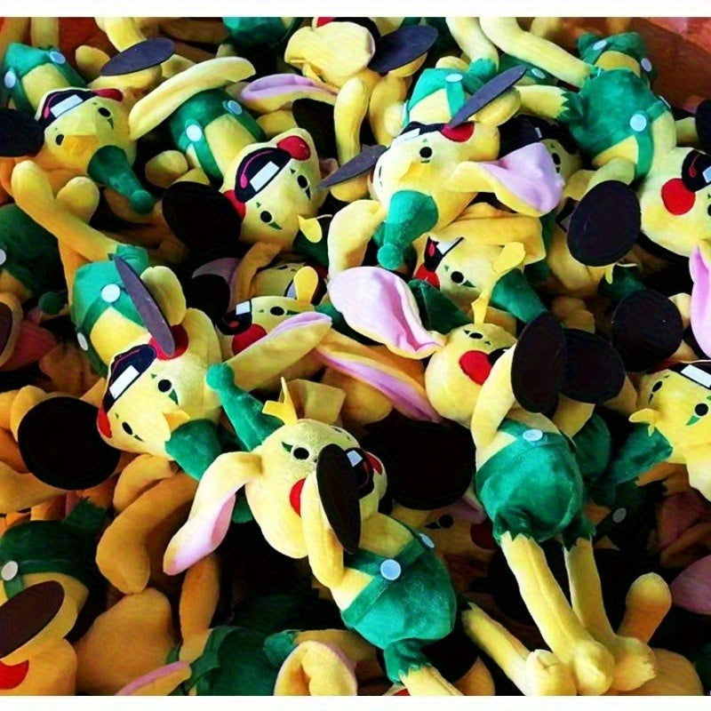 Yellow & Green Long Eared Rabbit Plush Toy, Soft Stuffed Animal for Kids