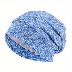 Satin Lined Beanie Cap Mixed Head Wrap Soft Elastic Turban Cap