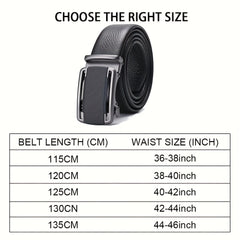 Men's Leather Belt Automatic Buckle Business Suit Waist Strap