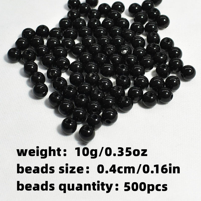 500pcs 4mm 20mm Round Solid Energy Beads Small Hole for Jewelry Making