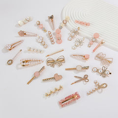 Pearls Hair Clips Barrettes Macaroon Hairpins for Women