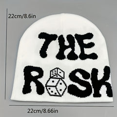 Y2K Letter Jacquard Beanie Hip Hop Knitted Skull Cap