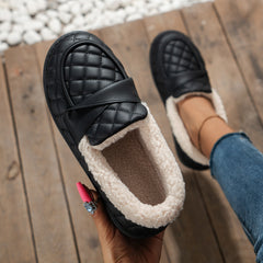 Women's Fleece Flat Loafers Lightweight Shoes