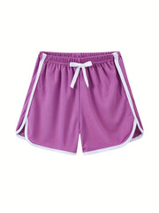 Girls Solid Drawstring Pants Casual Sport Shorts For Summer Beach Kids Children
