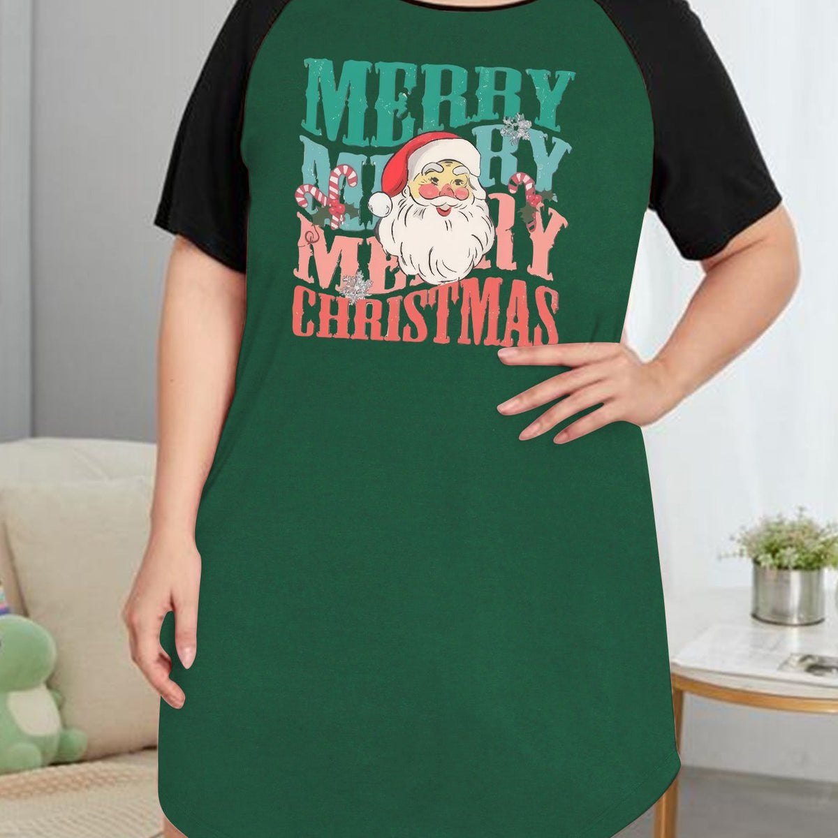  Christmas Nightdress Women's Plus Cartoon Santa Claus