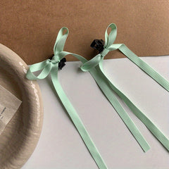 Y2K Girls Ribbon Bow Hair Claw Mini Shark Claw