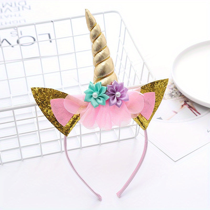 Unicorn Hair Hoop Cartoon Headdress for Kids