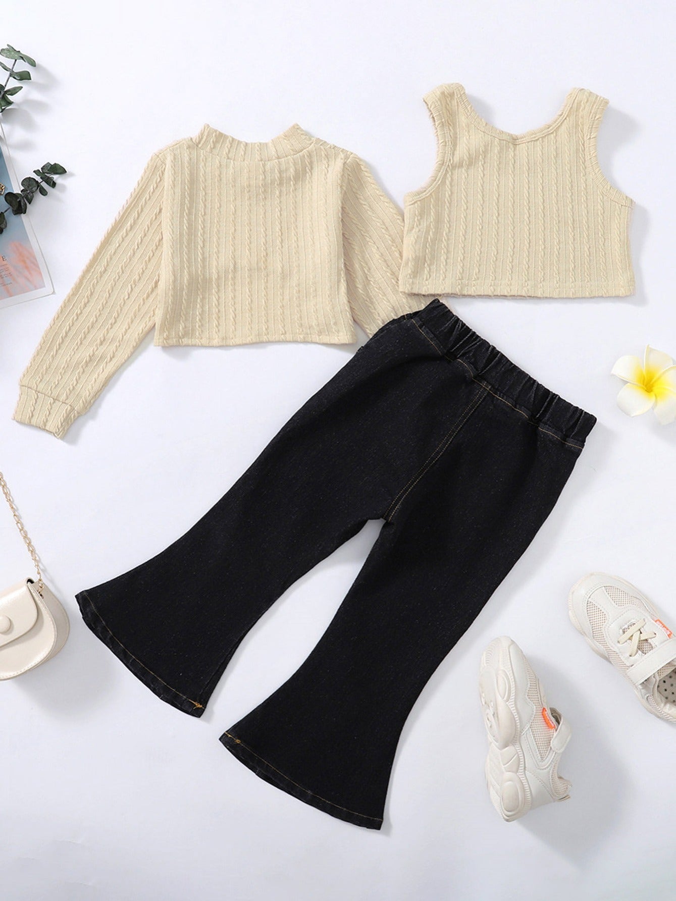 Girls Turtleneck Top & Jeans Set