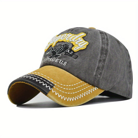 Eagle Embroidered Baseball Cap Vintage Letters Sun Hat