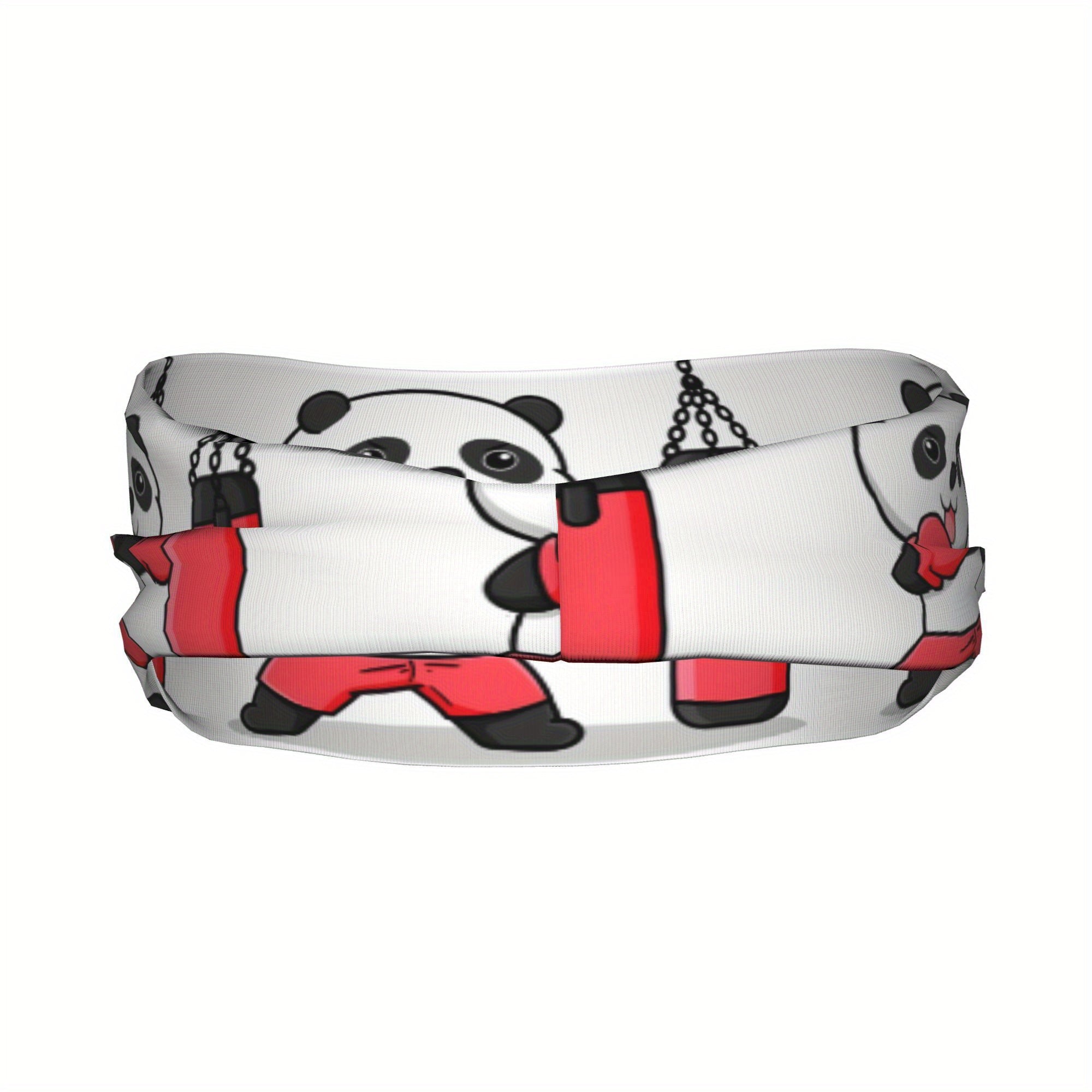 Panda Boxing Gym Headband Unisex Sweat Wicking Polyester Accessory