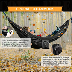 Portable Double Camping Hammock with Eye Mask and Accessories
