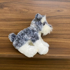 Realistic Soft Schnauzer Puppy Gray Teddy Bear Companion Plush