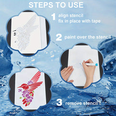 Autumn Theme Drawing Stencils with Paint Brushes