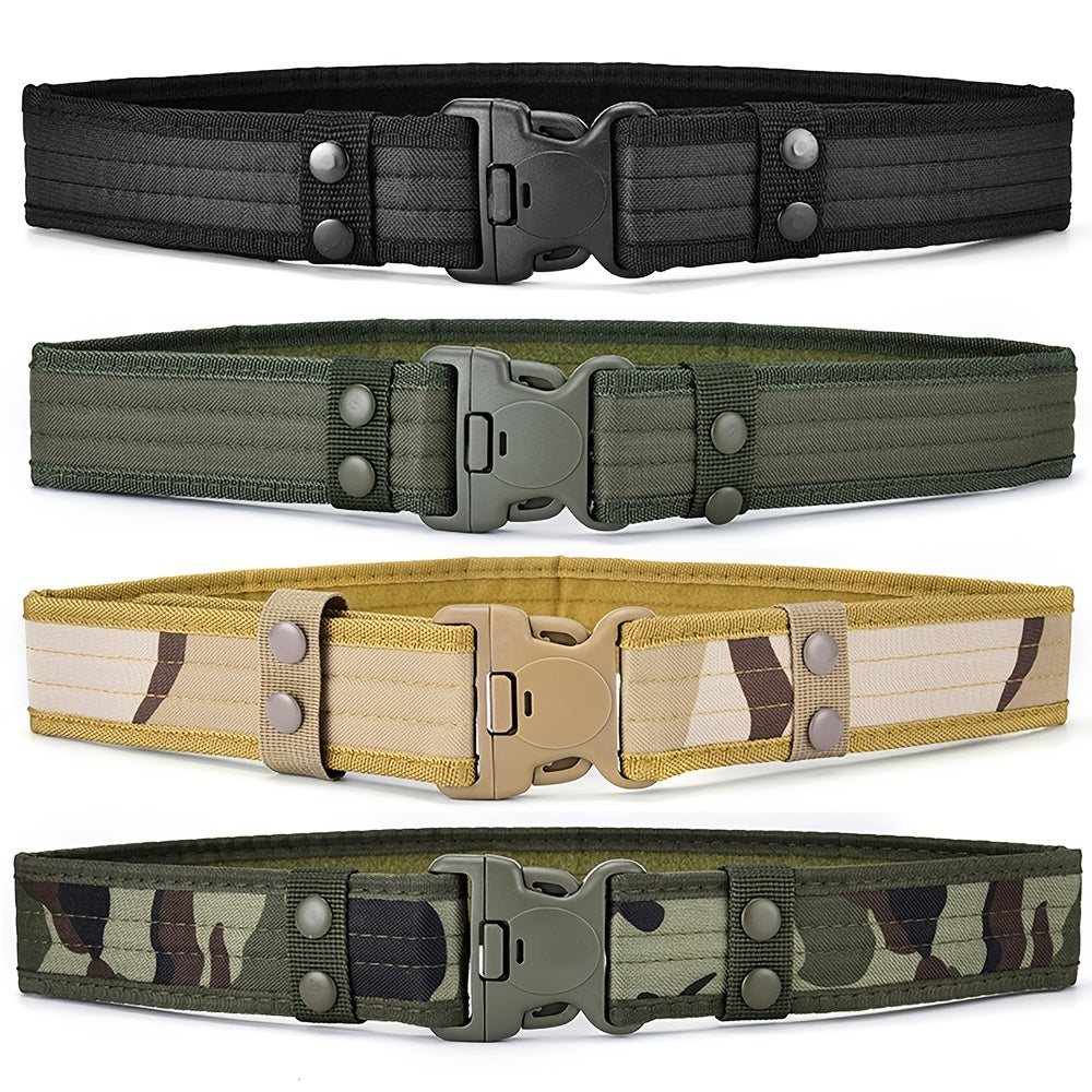 Men's Camouflage Tactical Belt for Outdoor Security and Mountaineering