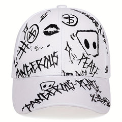 Mens Stone Print Baseball Cap Adjustable Casual Hat For Spring Autumn