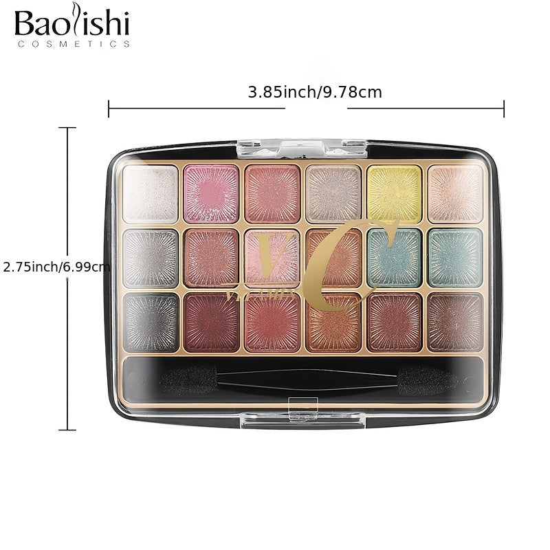18 Eyeshadow Palette Matte Shimmer Metallic Textures Long Lasting