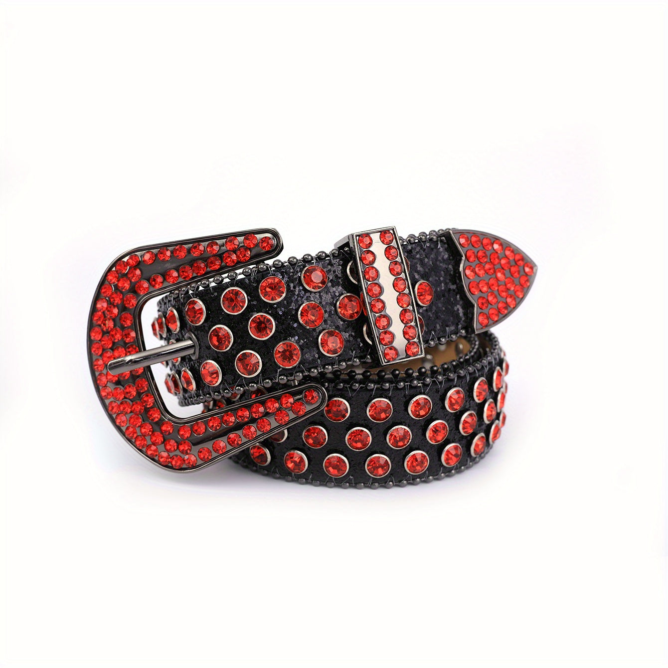 Men Women Rhinestone Belt Western Cowgirl Bling Studded Leather Belt