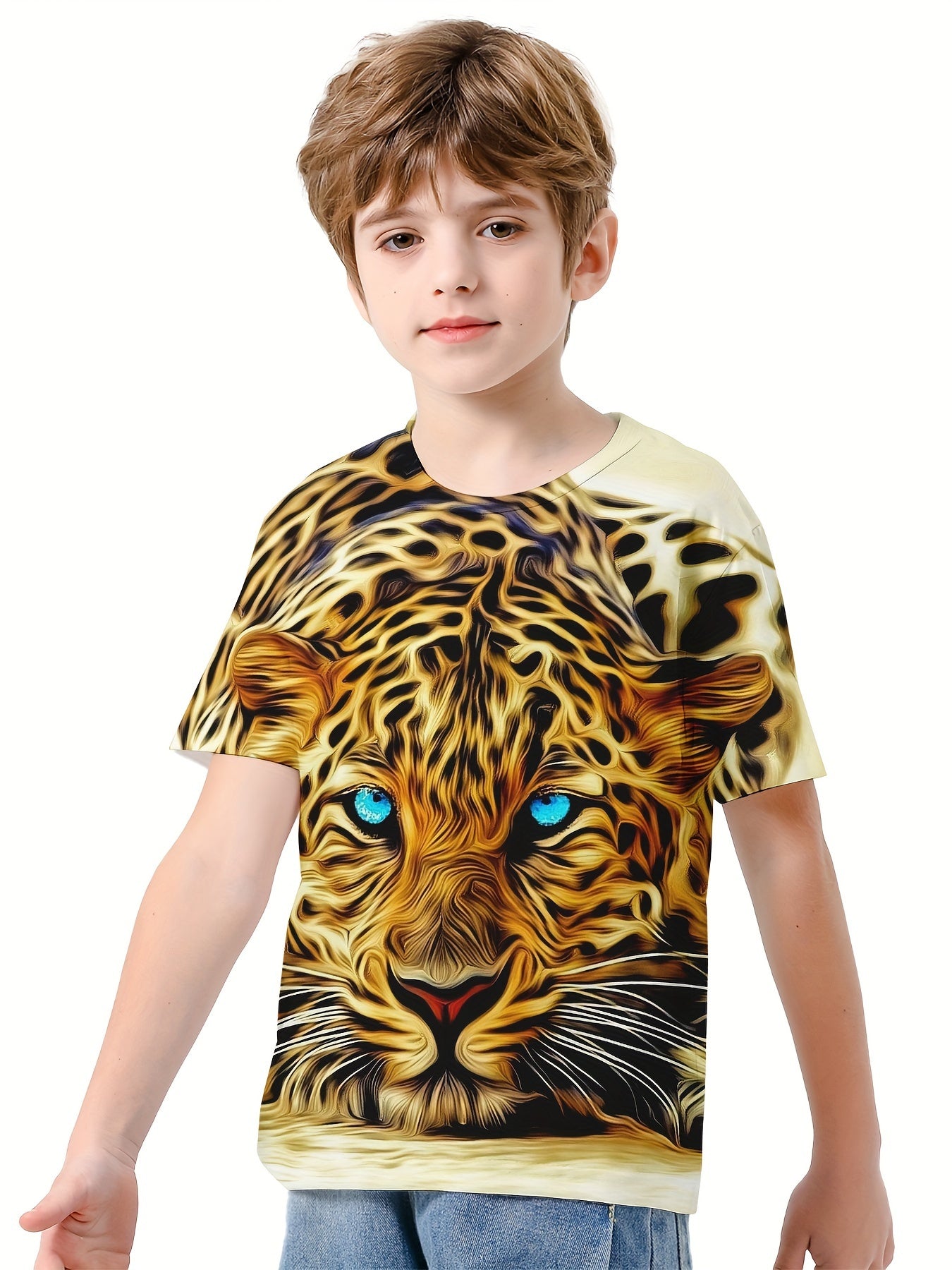 3D Lion Graphic Boys Casual Sport T shirt Summer Clothing For Kids
