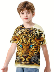 3D Lion Graphic Boys Casual Sport T shirt Summer Clothing For Kids