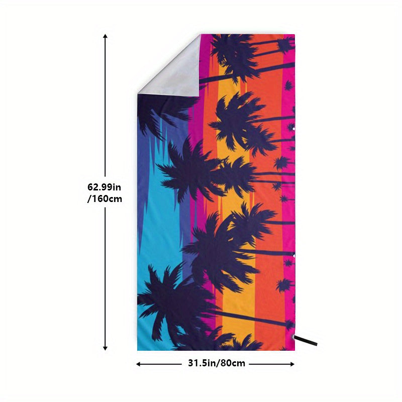 Quick Drying Flower Print Beach Towel Lightweight Sand Camping Vacation