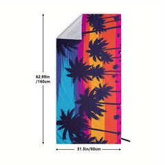 Quick Drying Flower Print Beach Towel Lightweight Sand Camping Vacation