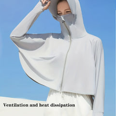 Sunscreen Shawl Hoodie One Piece Long Sleeve Jacket