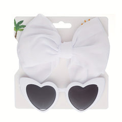 Kids Heart Glasses & Tissue Bow Hairband Set