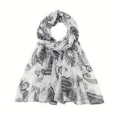 Paisley Print Voile Scarf Light Shawl Windproof Head Wrap Women