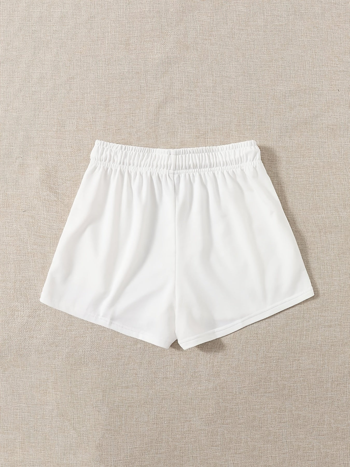 Smile Face Print Hotpants Yoga Drawstring Waist Shorts