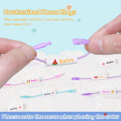 Kids Custom Name Ring Buckle Set - Waterproof Lanyard for School Bag