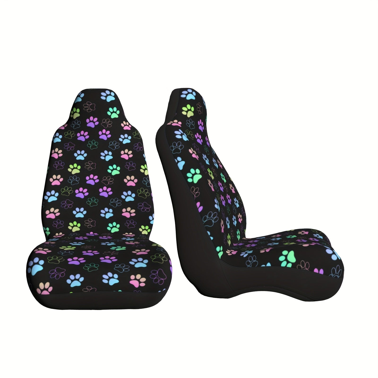Colorful Dog Paw Print Car Seat Cover