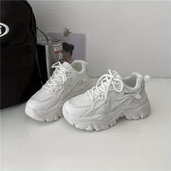 Women's Platform Chunky Sneakers Low Top Trainers Outdoor Walking Shoes
