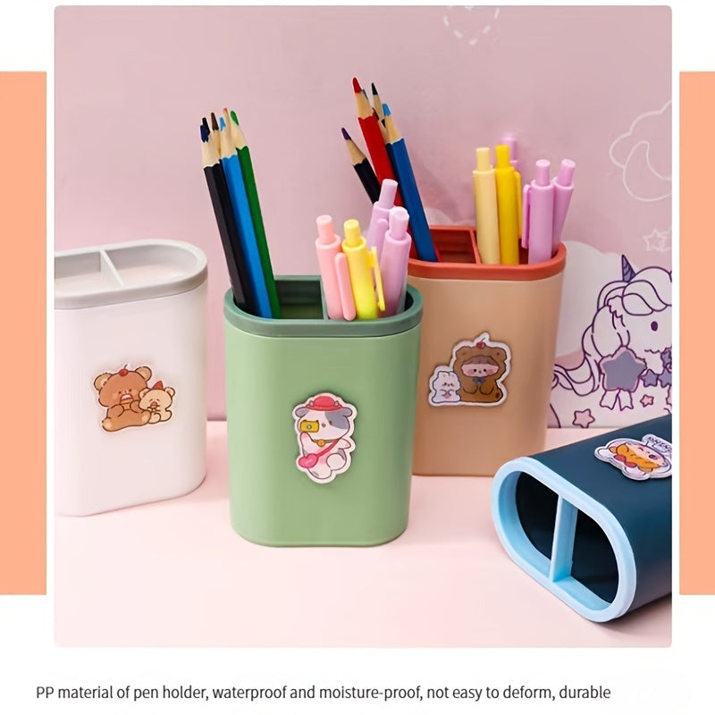 5pcs Student Baby Pen Organizer Desktop Storage Pen Bucket Makeup Brush Tube