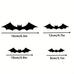 Halloween Bat Wall Decor Set - 96pcs 3D Bats in 4 Sizes