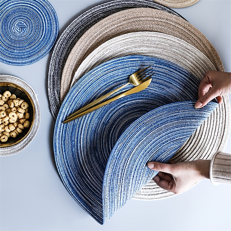 Round Braided Placemat Heat Resistant Table Mat Washable Home Decor