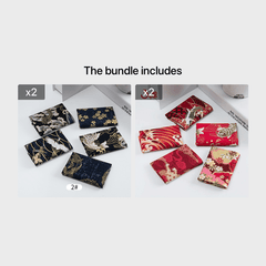 5pc Bronzing Cotton Patchwork Cloth Japanese Floral DIY Decoration