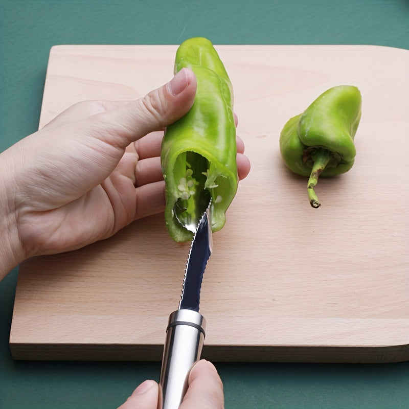 Stainless Steel Pepper Corer Seed Remover Cutter