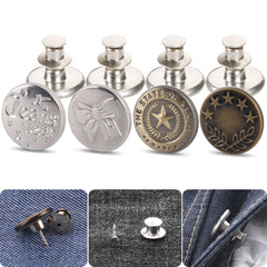 8 Piece Denim Button Pins For Jeans DIY