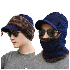 Men's Winter Fleece Beanie Scarf Set