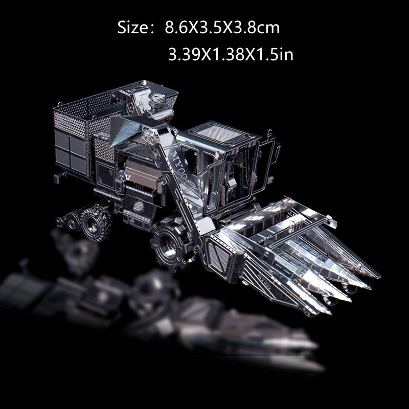 Metal Glue 3D Puzzle Tractor Corn Wheat Sugarcane Harvester Model