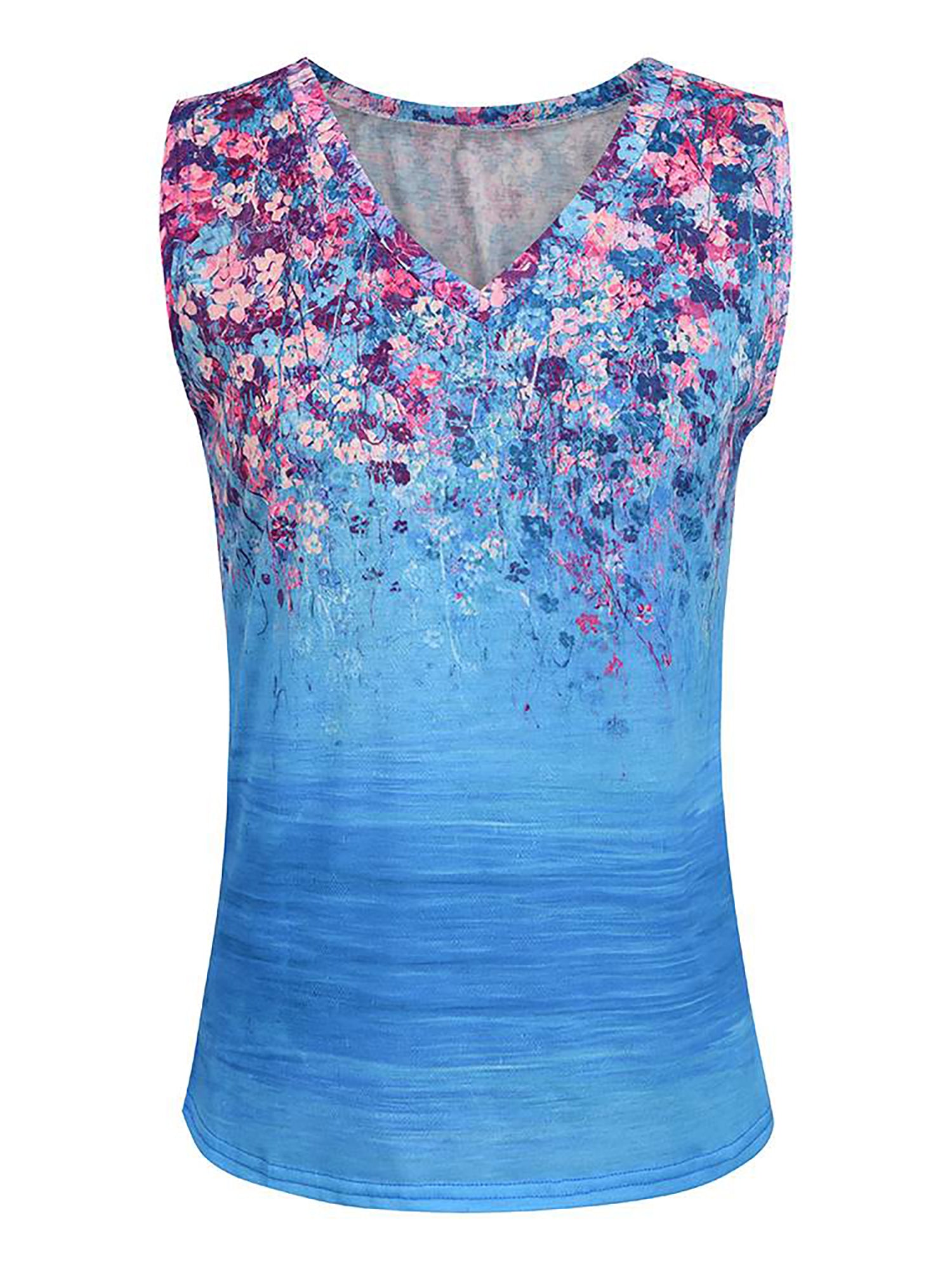 Women's V-Neck Floral Print Sleeveless Cami Top