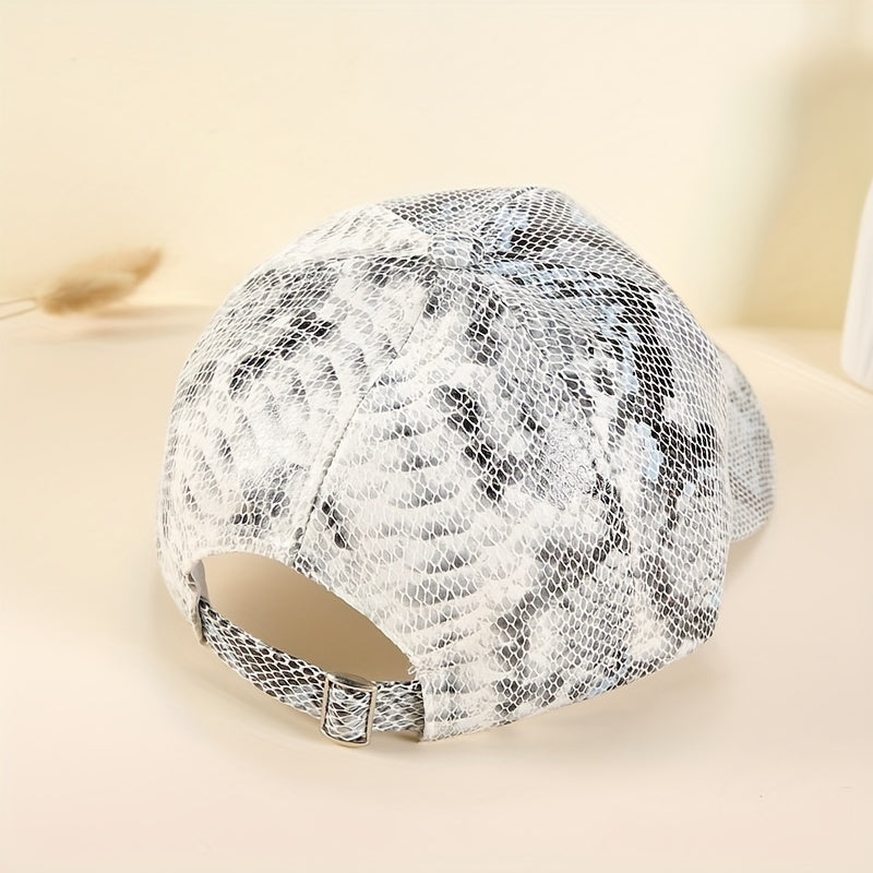 Snake Pattern Baseball Cap Print Breathable Dad Hats Hip Hop Sun Hats