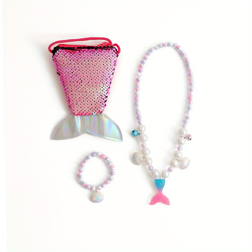 Mermaid Tail and Shell Accessory Set for Girls
